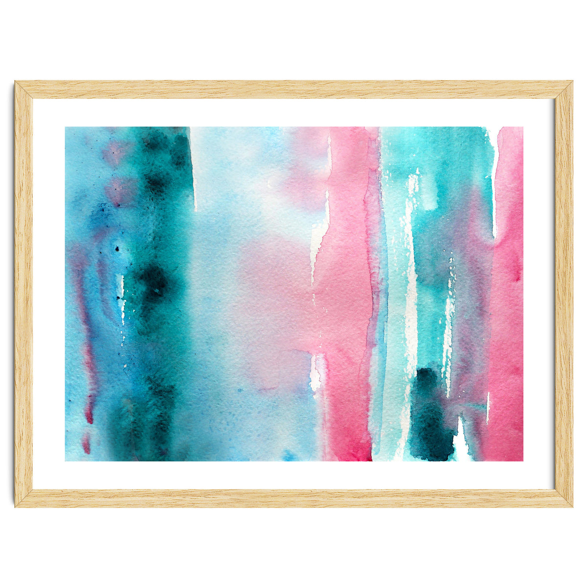 Turquoise love || abstract watercolor