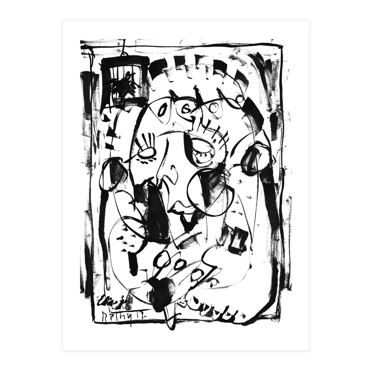 Caged Bird - b&w (Print Only)