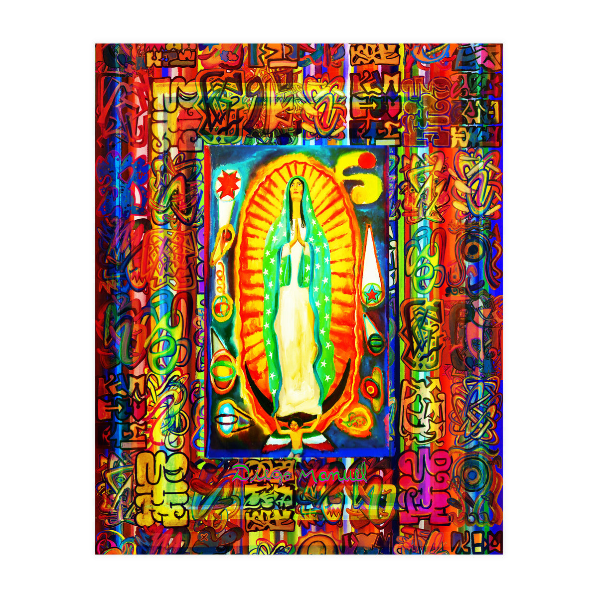 Graffiti Digital 2022 336 and Virgin of Guadalupe (Print Only)