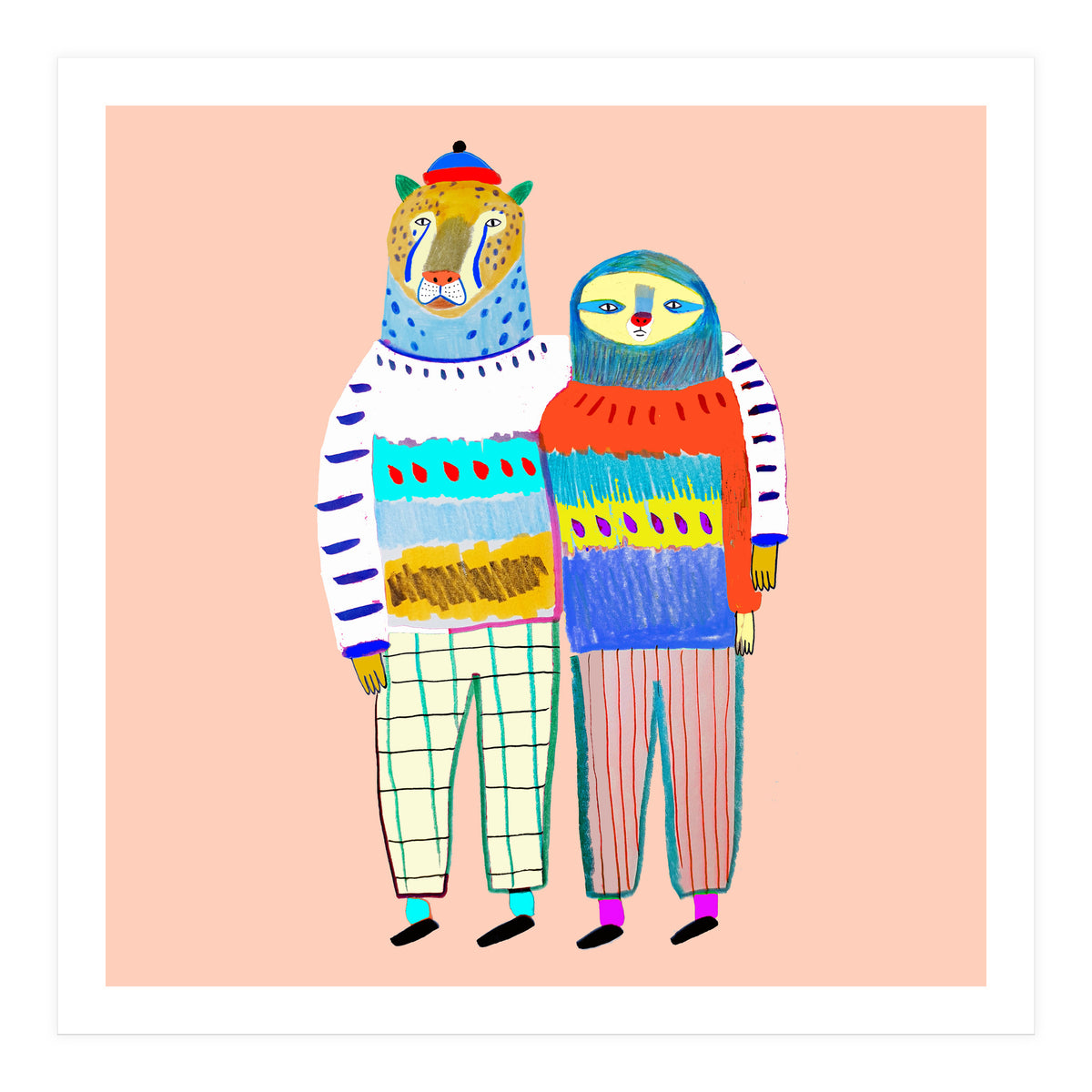 Leopard and Sloth Friends (Print Only)