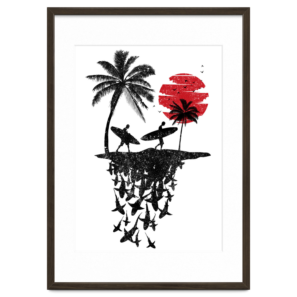 Surfer island sharks