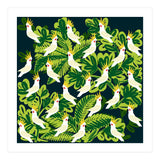Cute cockatoo and tropical leaves (Print Only) thumbnail