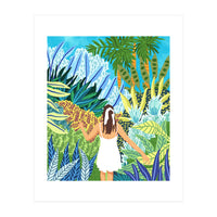 Lost in the Jungle of Feelings | Forest Tropical Botanical Nature Plants Illustration (Print Only)