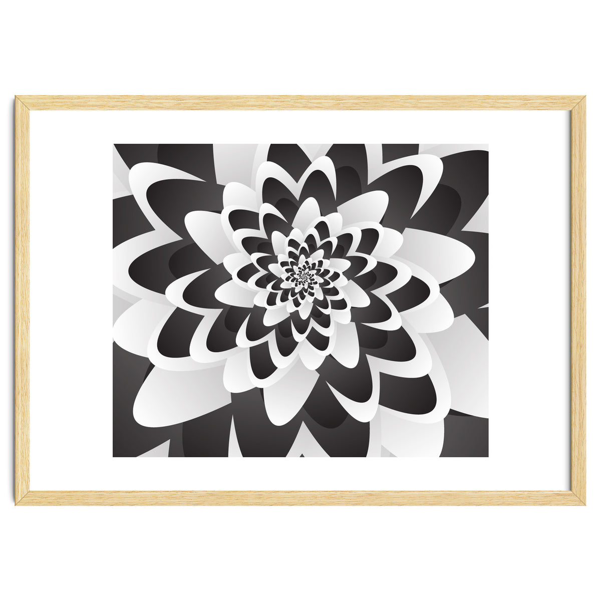 Mono Chrome Flower Spiral