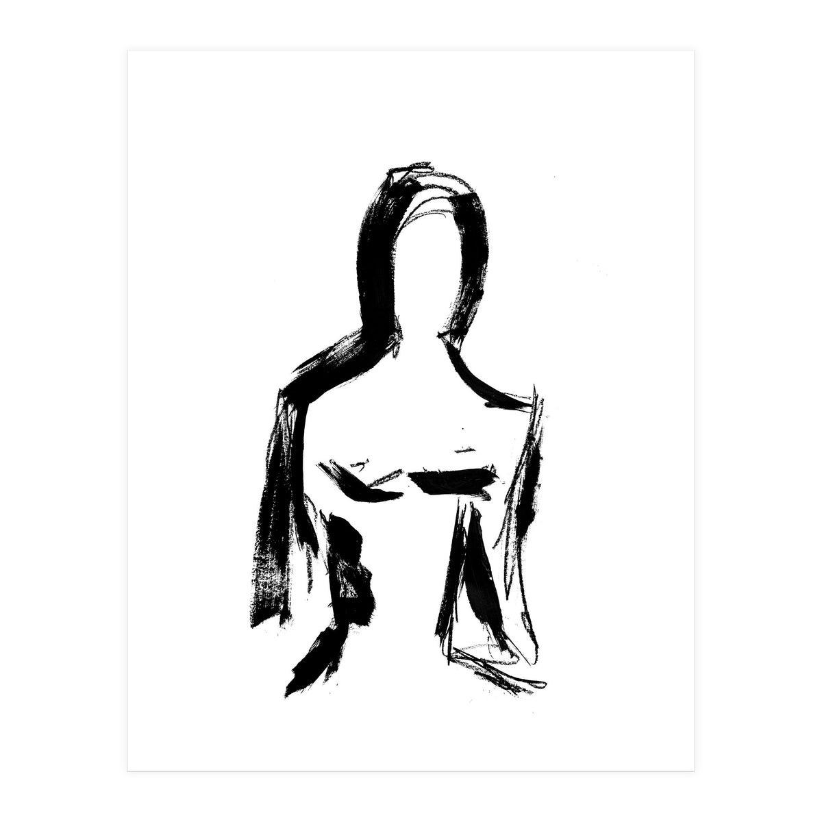 Abstract Monochrome Female Figure (Print Only)