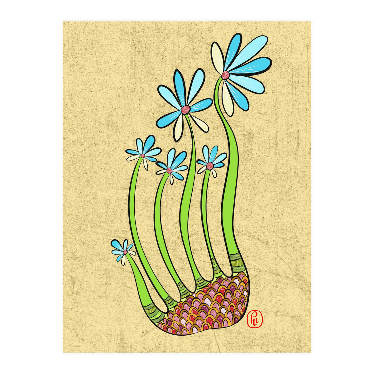 Blue Flowers (Print Only)