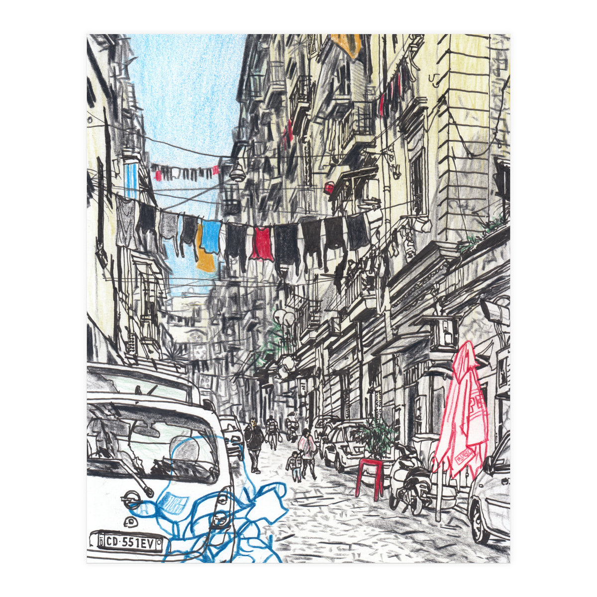 Drying Laundry In Napoli (Print Only)
