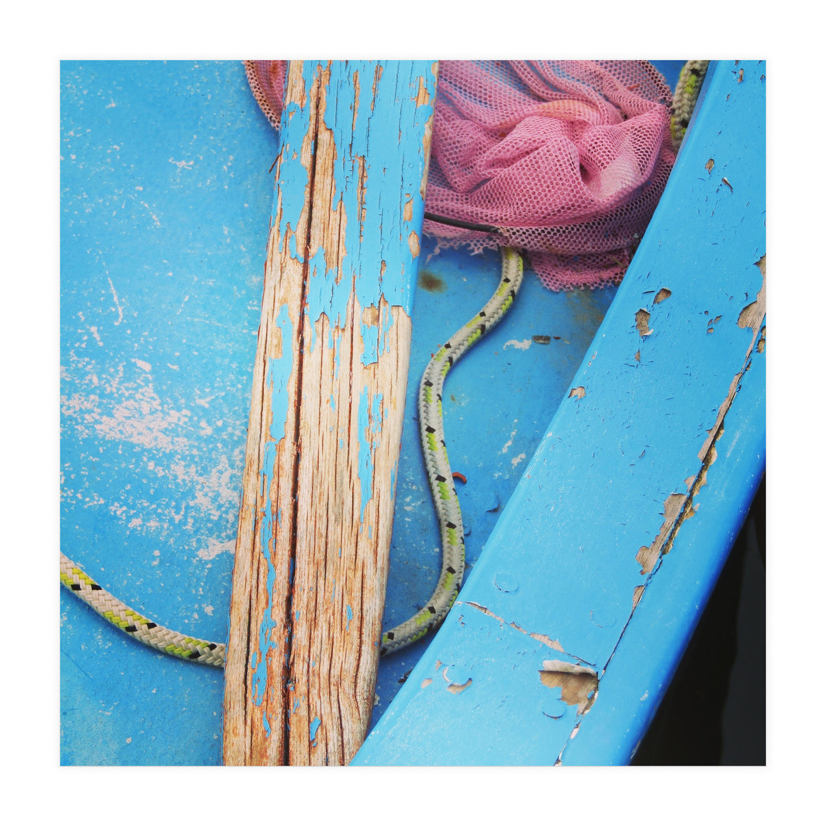 Weathered boat, sail and oar (Print Only)