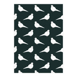 White Bird Pattern On Black (Print Only) thumbnail