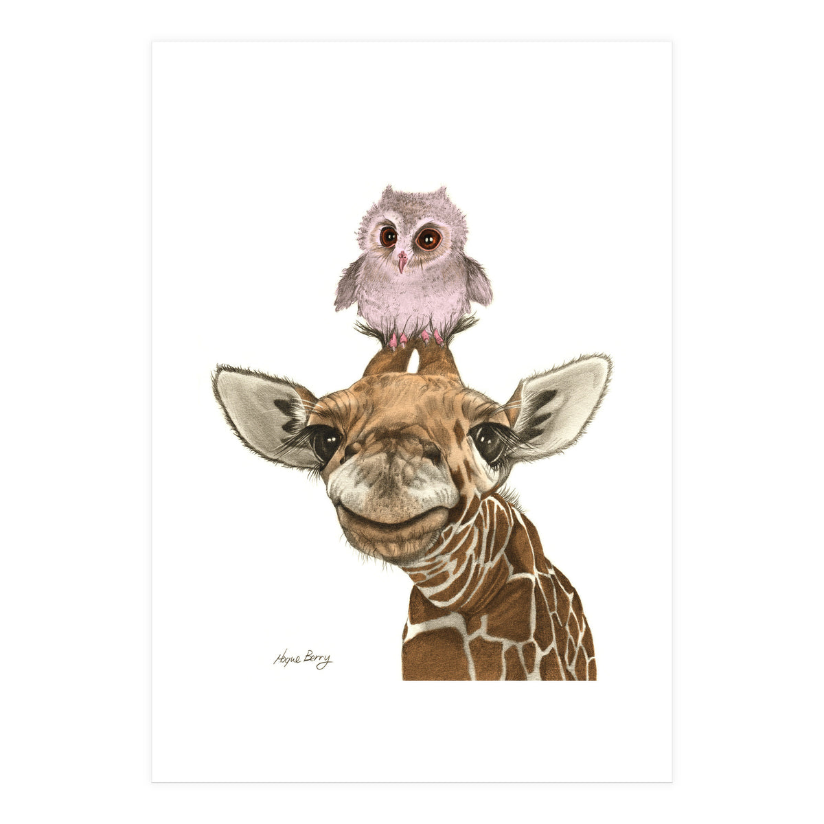 Giraffe and Owl (Print Only)