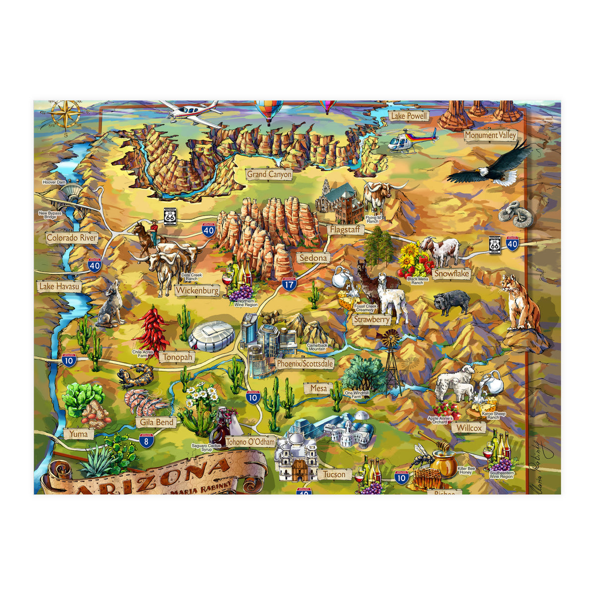 Arizona Illustrated Map (Print Only)