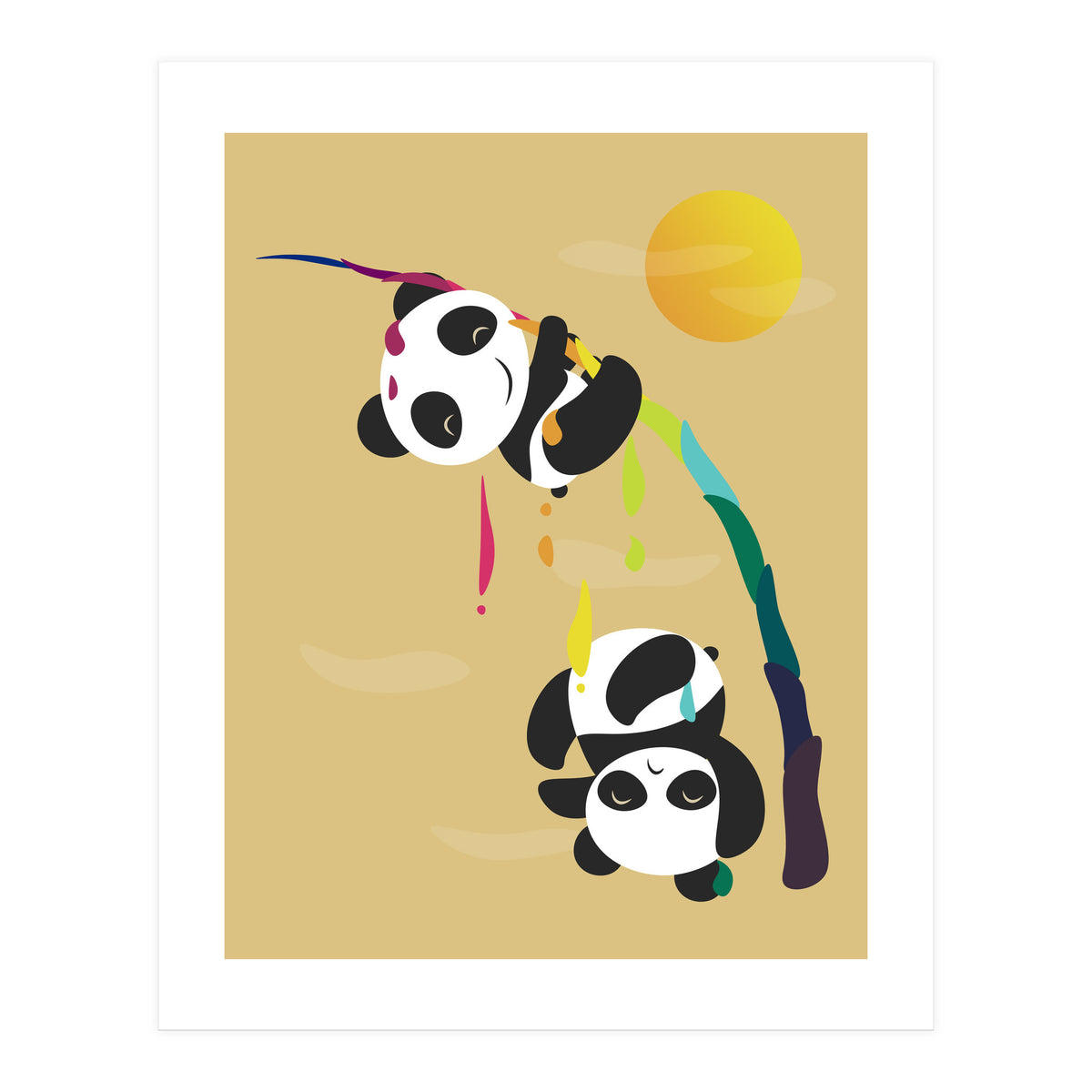 Pandas meet a strange rainbow (Print Only)