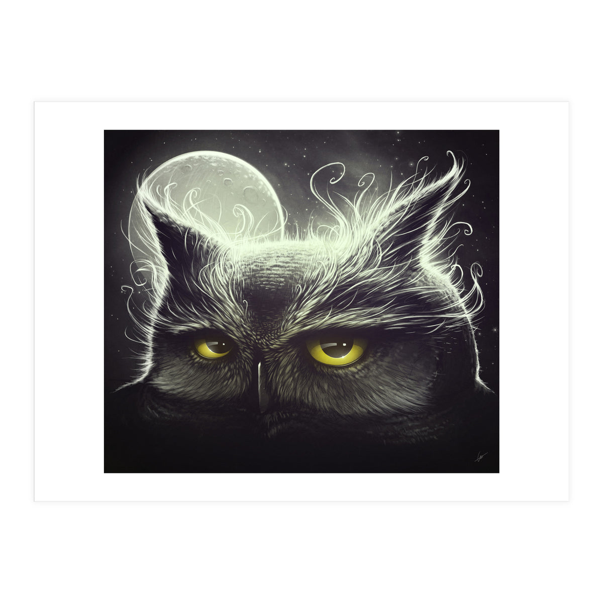Owl And The Moon (Print Only)