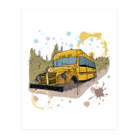 Abandoned school bus sketch (Print Only)