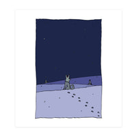 Dogs in Winter Night (Print Only)