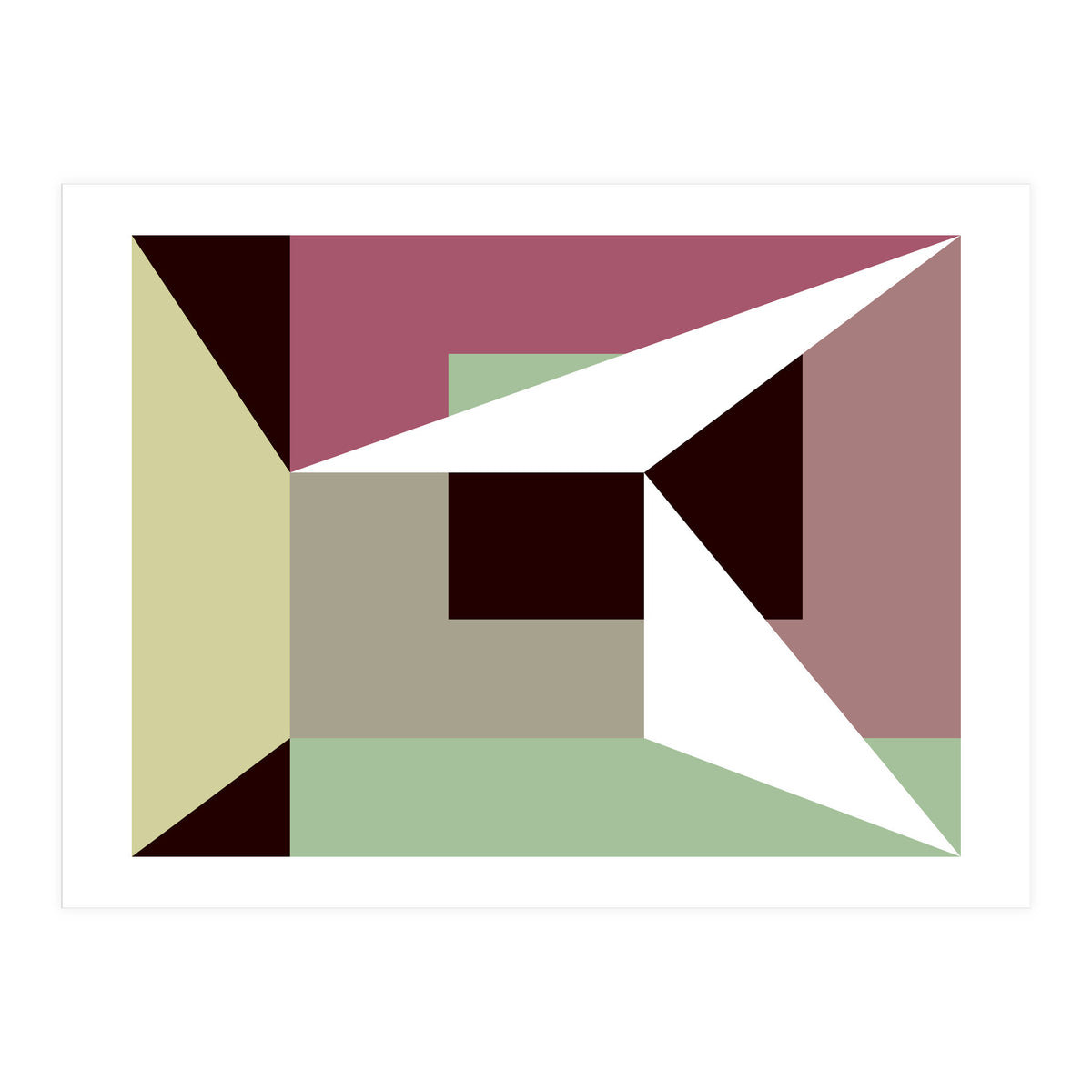 Geometric Shapes No. 26 - green & purple (Print Only)