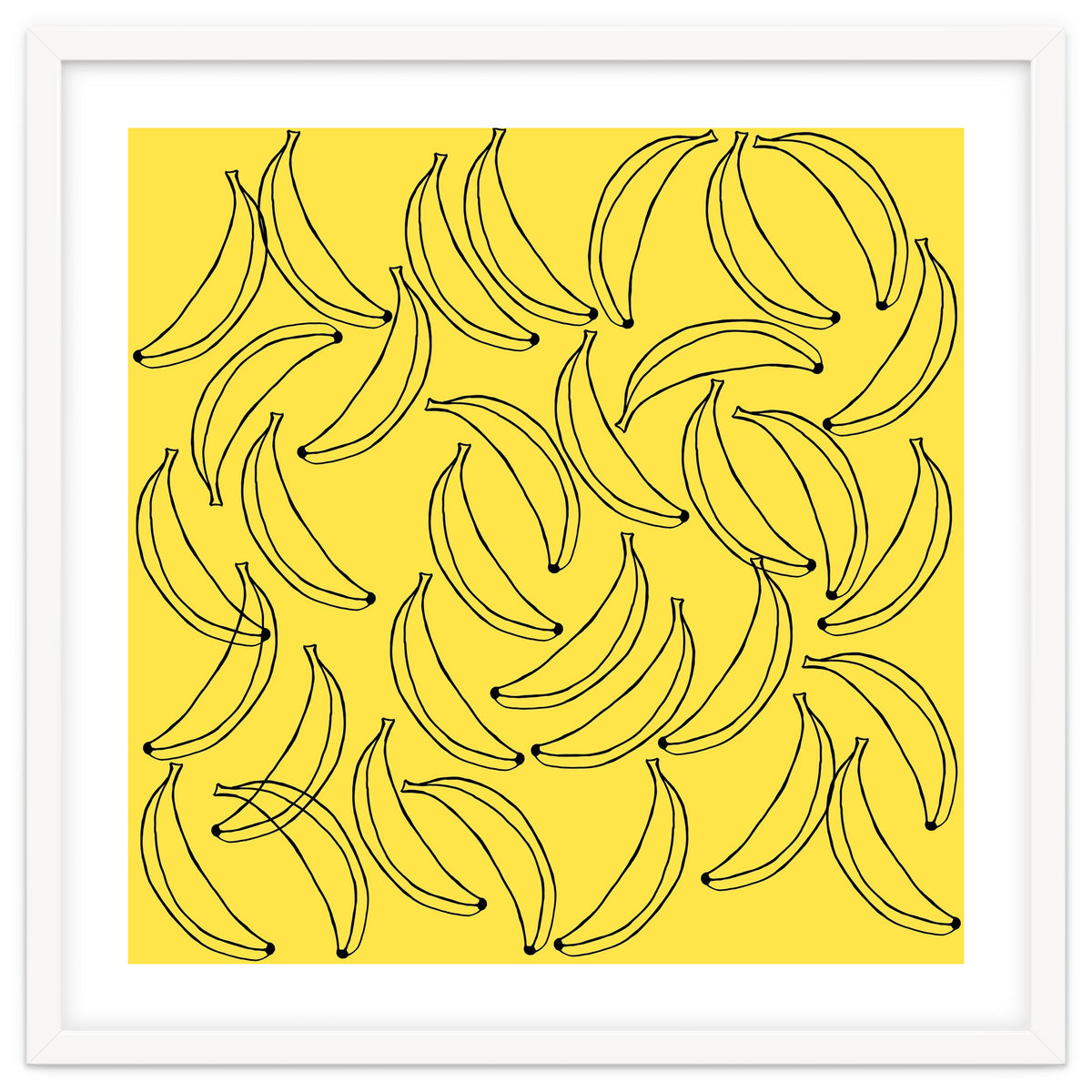 Bananas pattern on yellow background