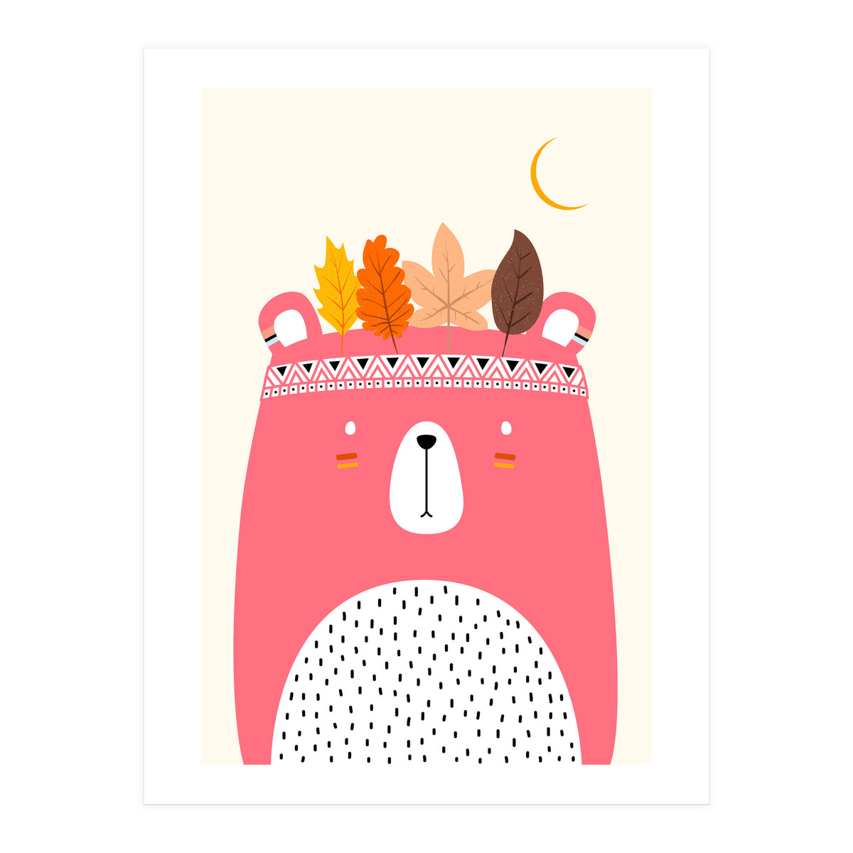Cute Little Bear Pink (Print Only)