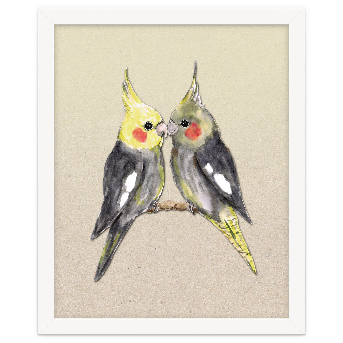 Two cute cockatiels