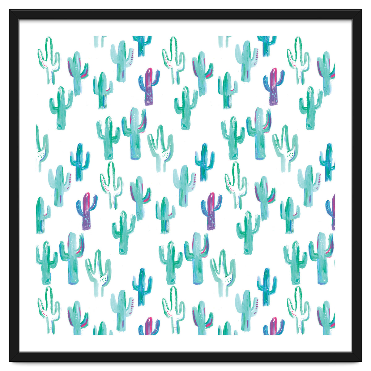 All Over Painted Cacti Mint And Pink