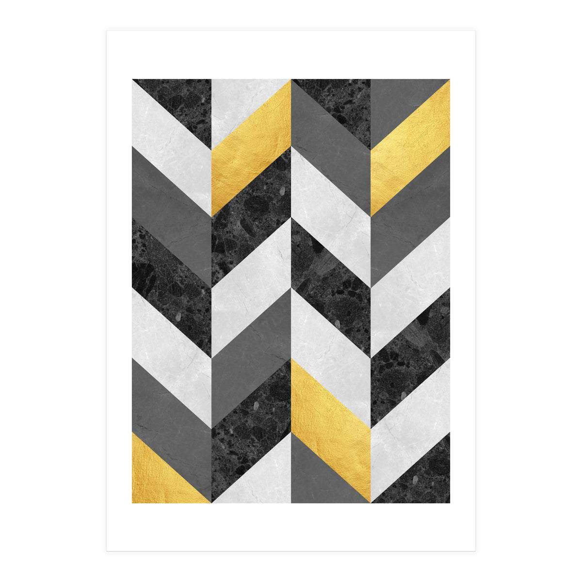 Chevron gold and marble (Print Only)
