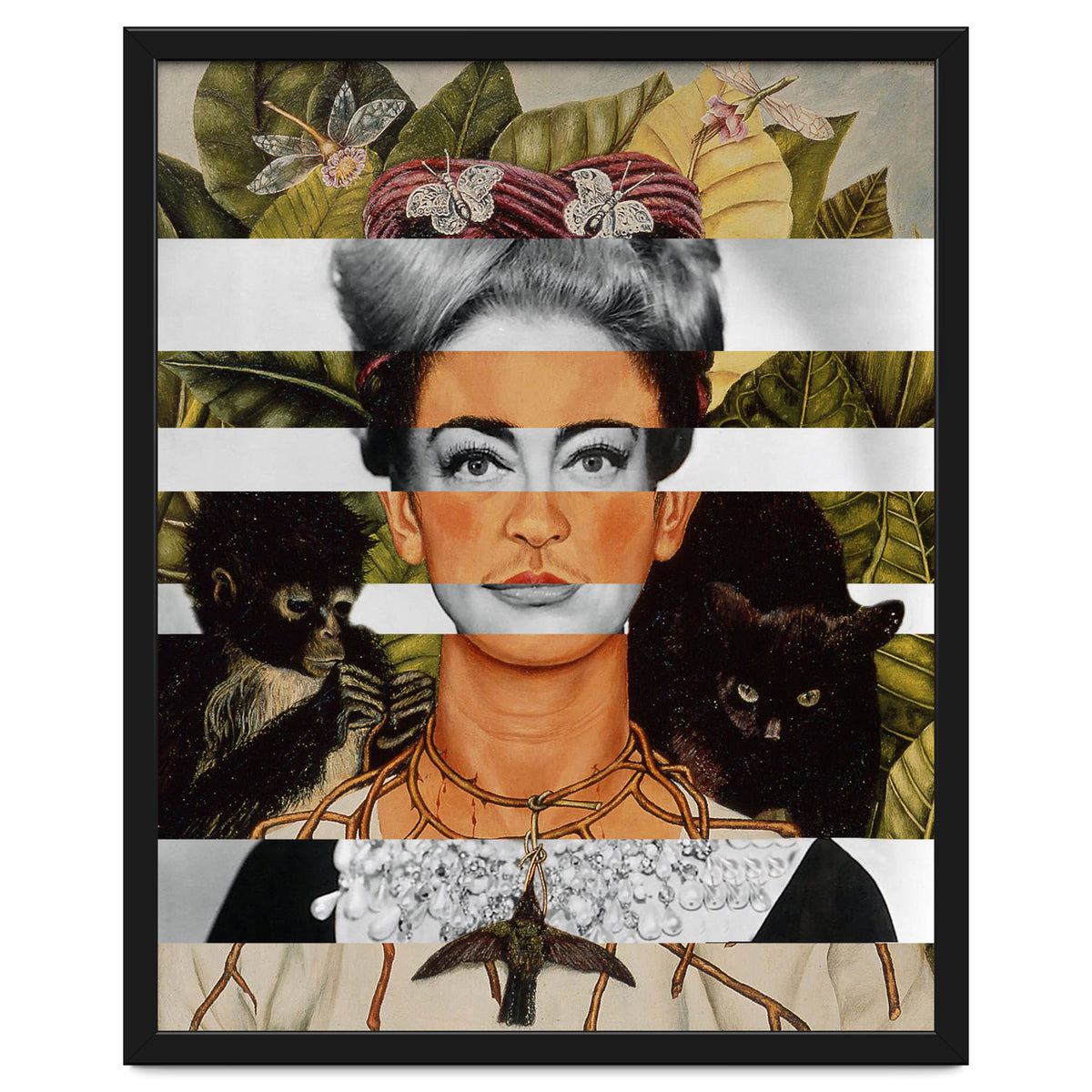 Frida Kahlo "Self Portrait with Thorn Necklace and Hummingbird" & Joan Crawford