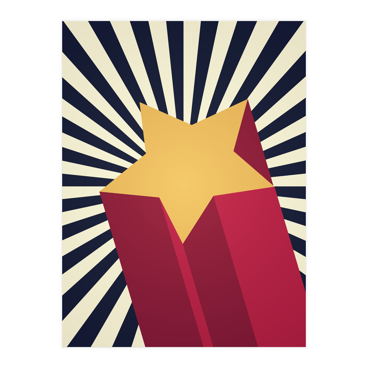 Mid Century 3d Star (Print Only)