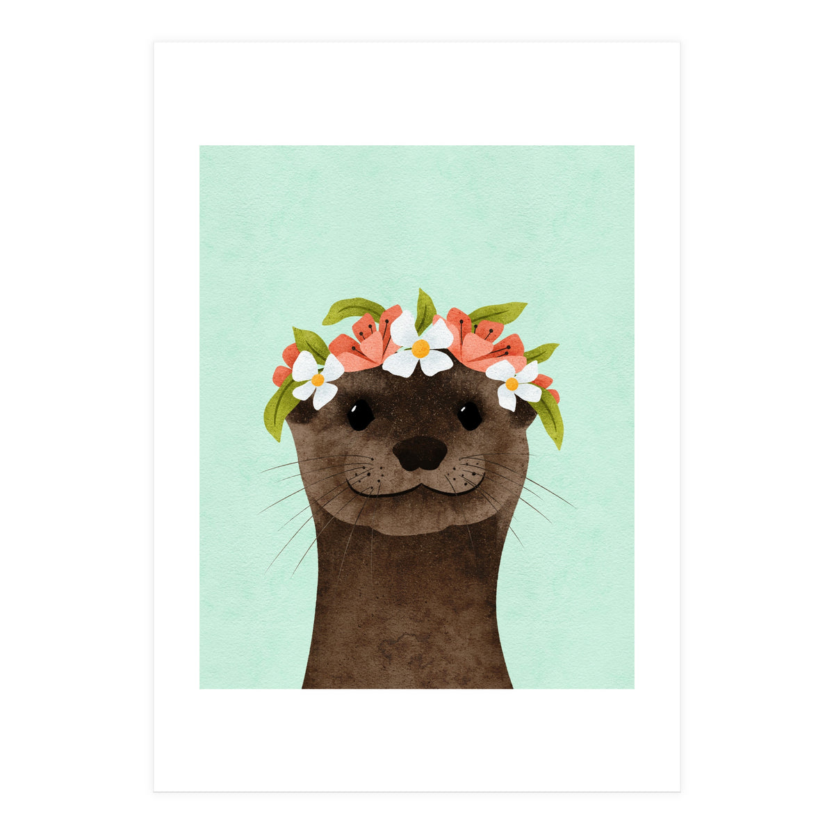 Floral Otter (Print Only)