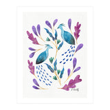 Folk Art Peacocks | Blue (Print Only) thumbnail