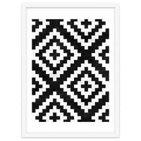 Urban Tribal Pattern No.17 - Aztec - Black and White Concrete