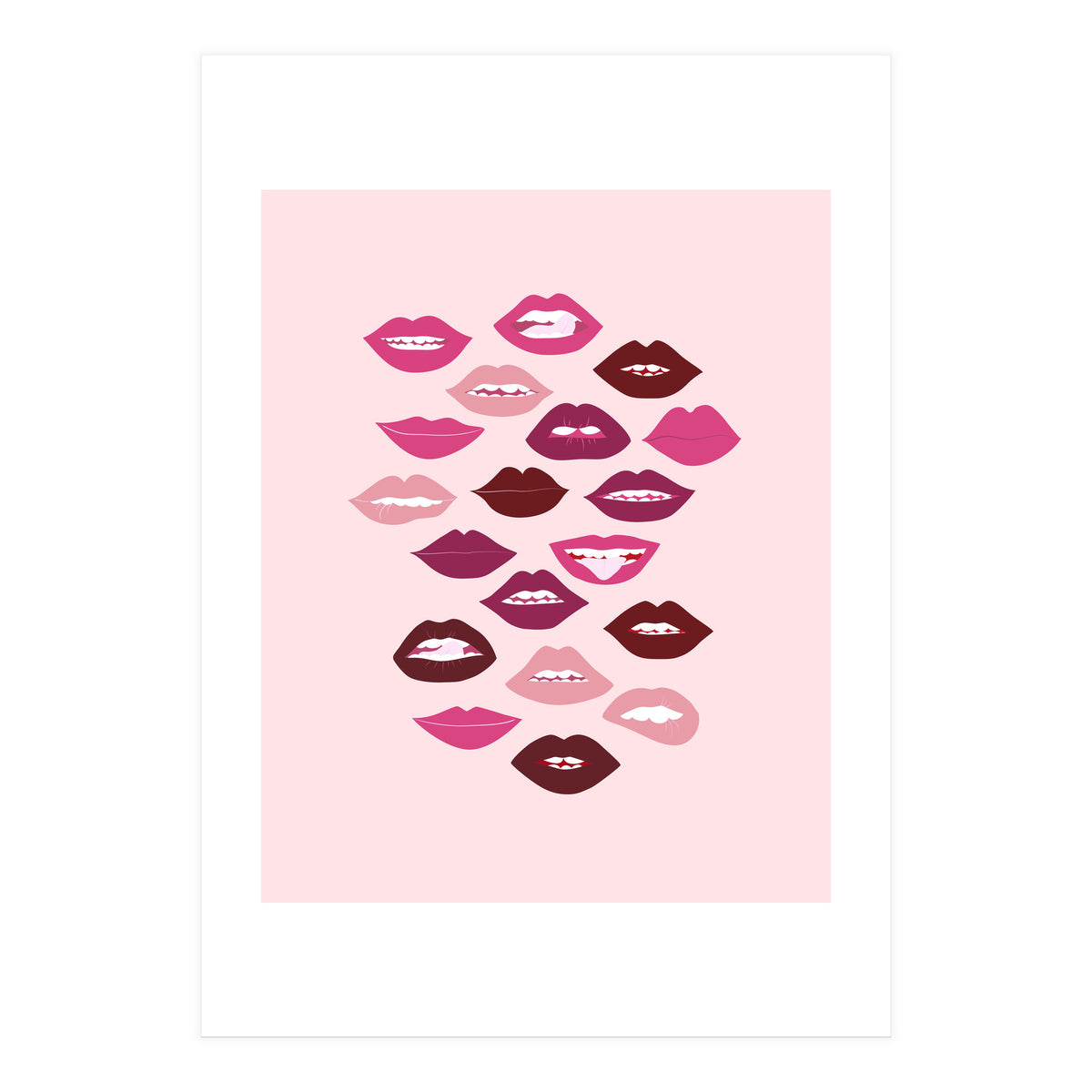 Lips Dark on Pink Background (Print Only)