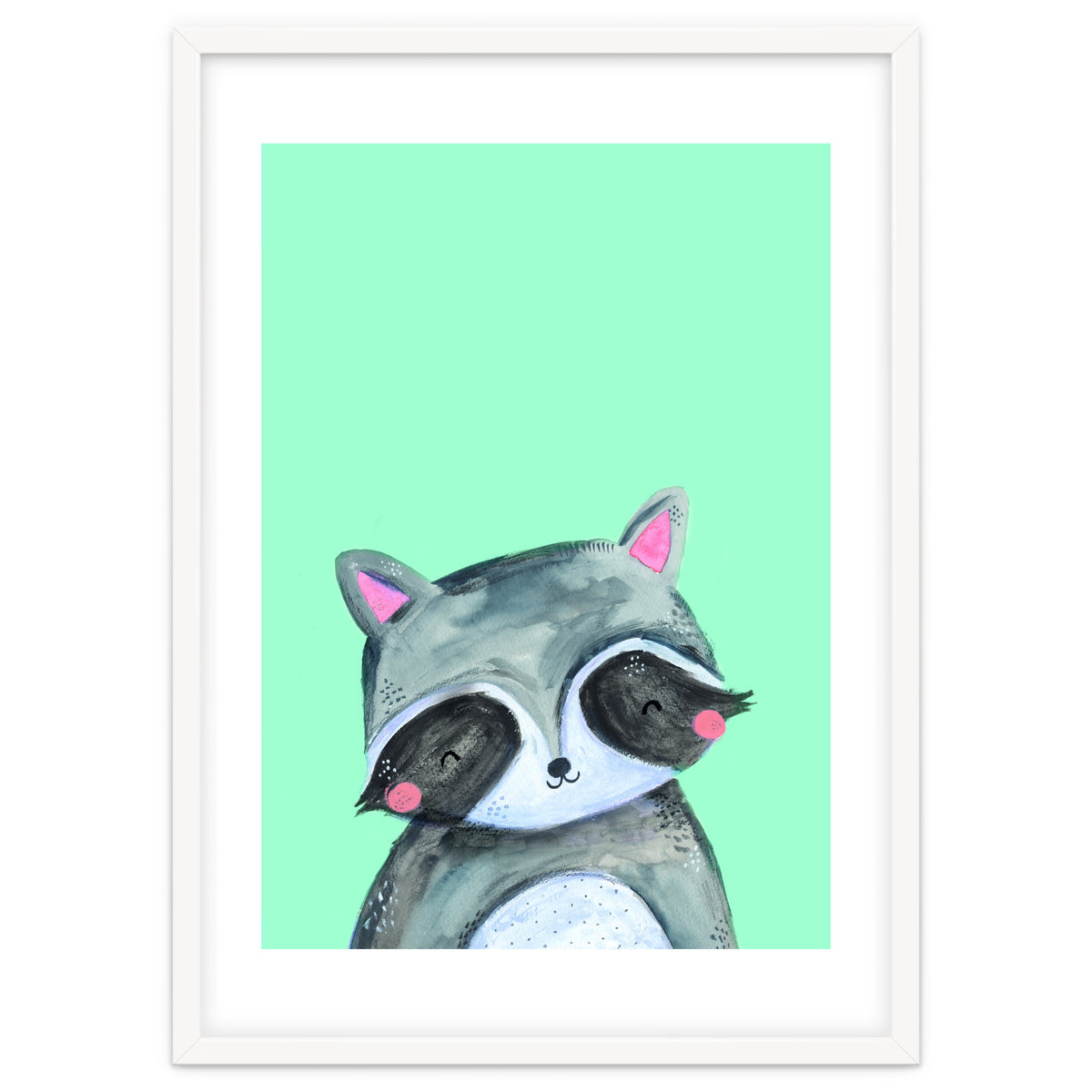 Woodland Racoon On Mint