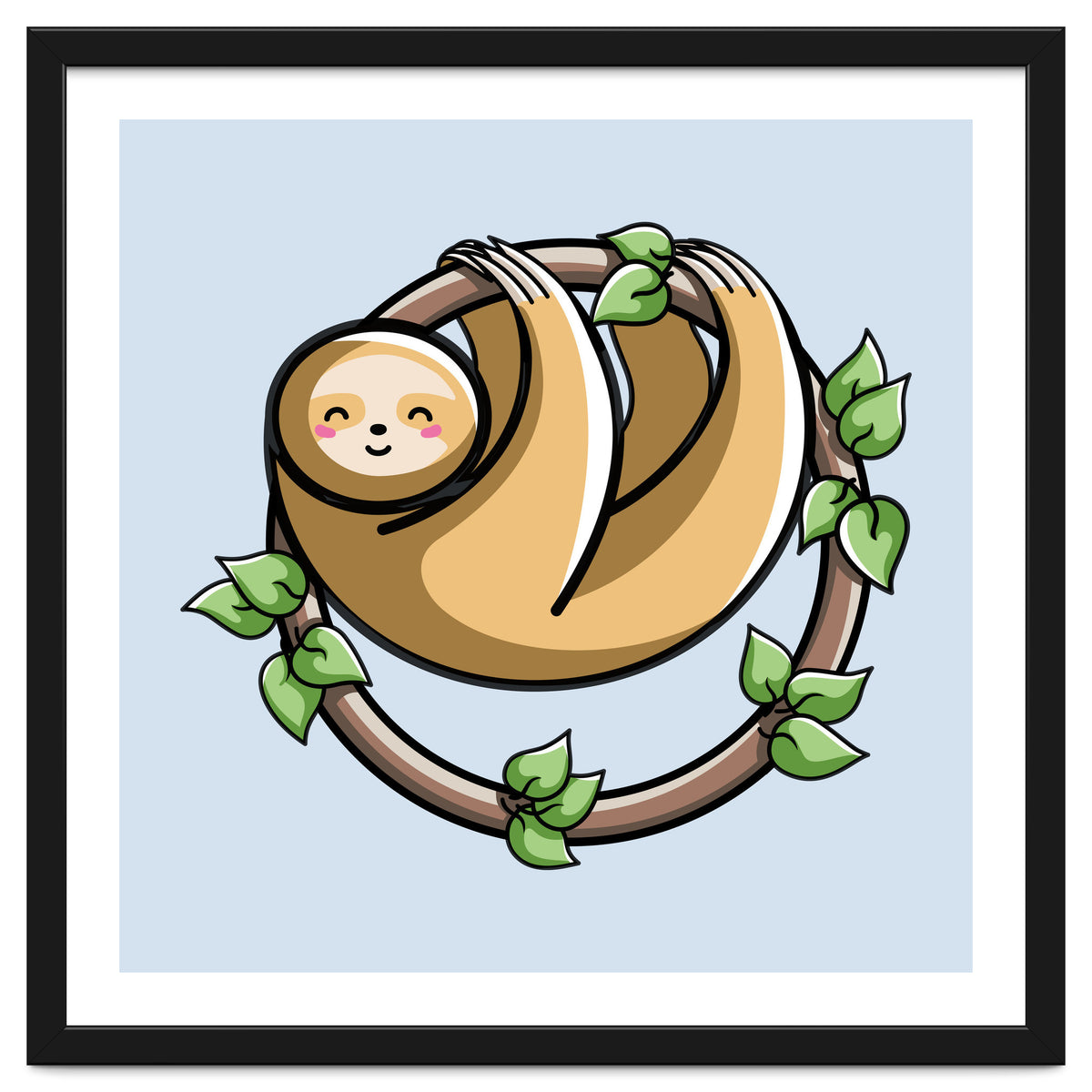 Kawaii Cute Sloth Circle