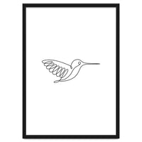One Line Art Hummingbird