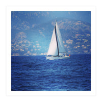 White sailed yacht (Print Only)