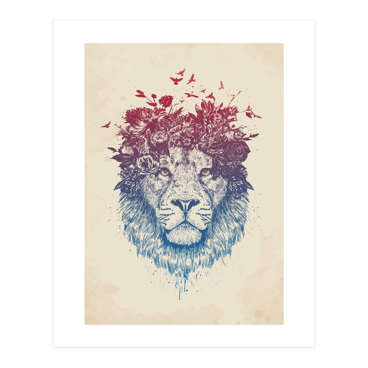 Floral Lion III (Print Only)