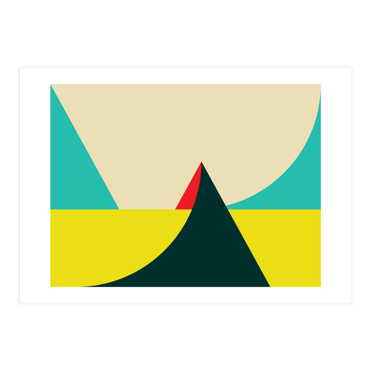 Geometric shapes No. 7 - yellow, turquoise, green & red (Print Only)