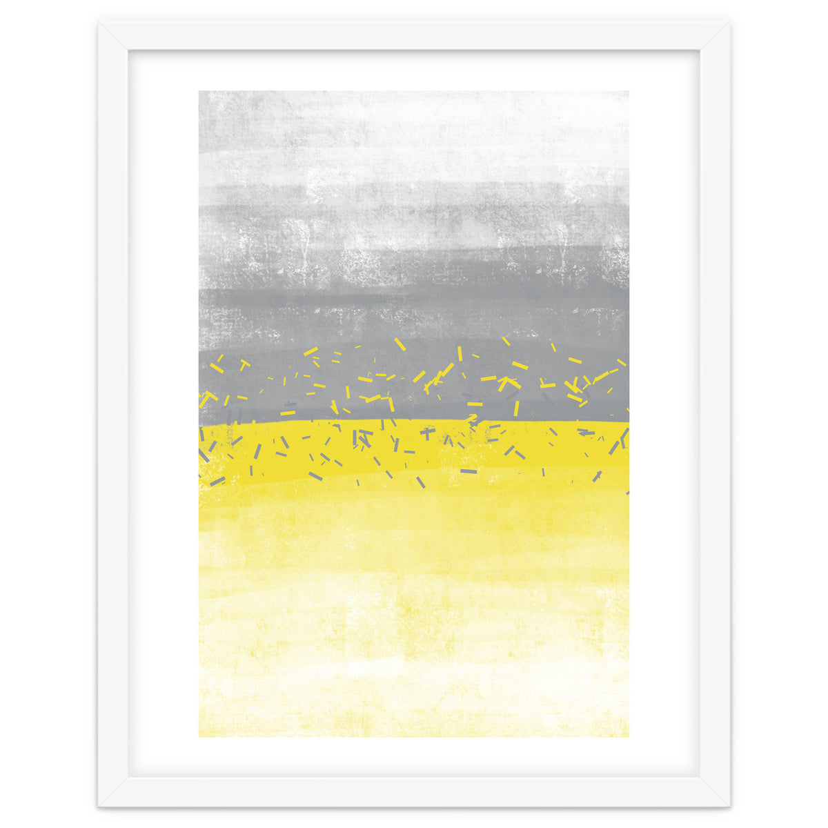 Abstract Painting No. 52 | Illuminating Yellow & Ultimate Grey