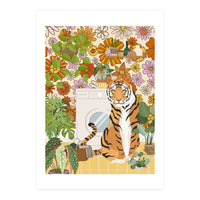 Tiger in Groovy Laundry Room (Print Only)