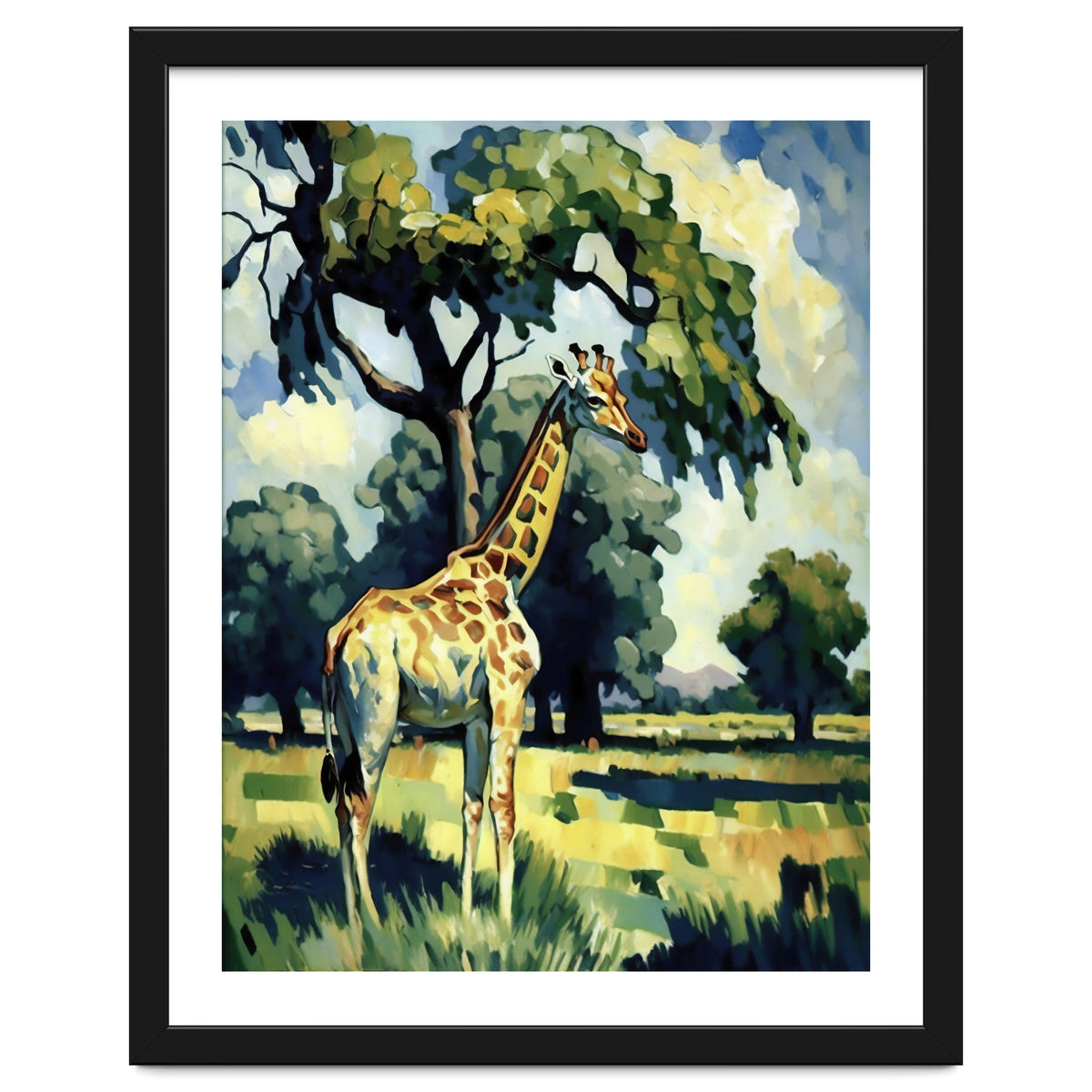 Giraffe Impressionist Painting
