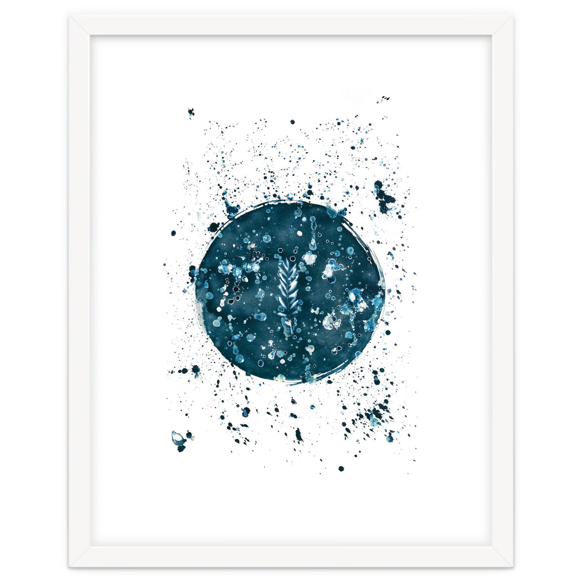 Indigo Blue Botanical Leaves No. 8