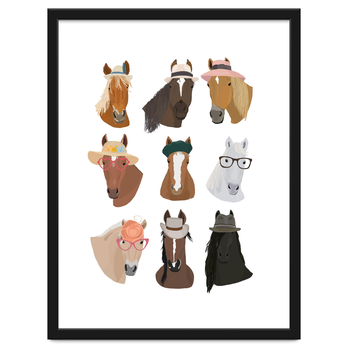 Horses in Glasses and Hats