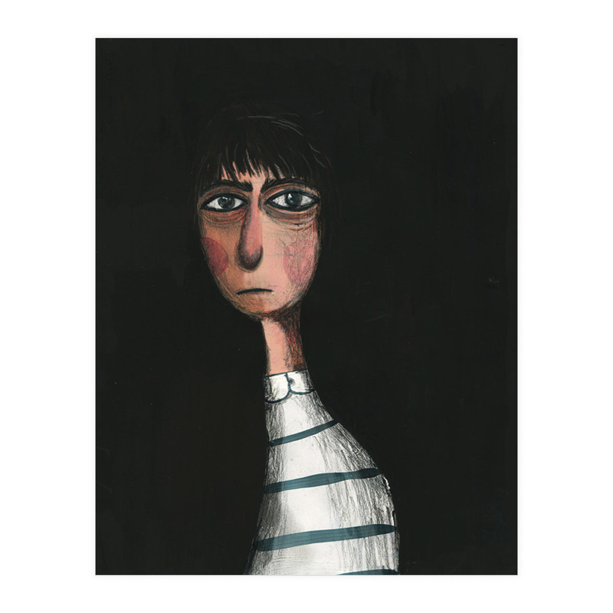 Seated Woman In Stripes (Print Only)