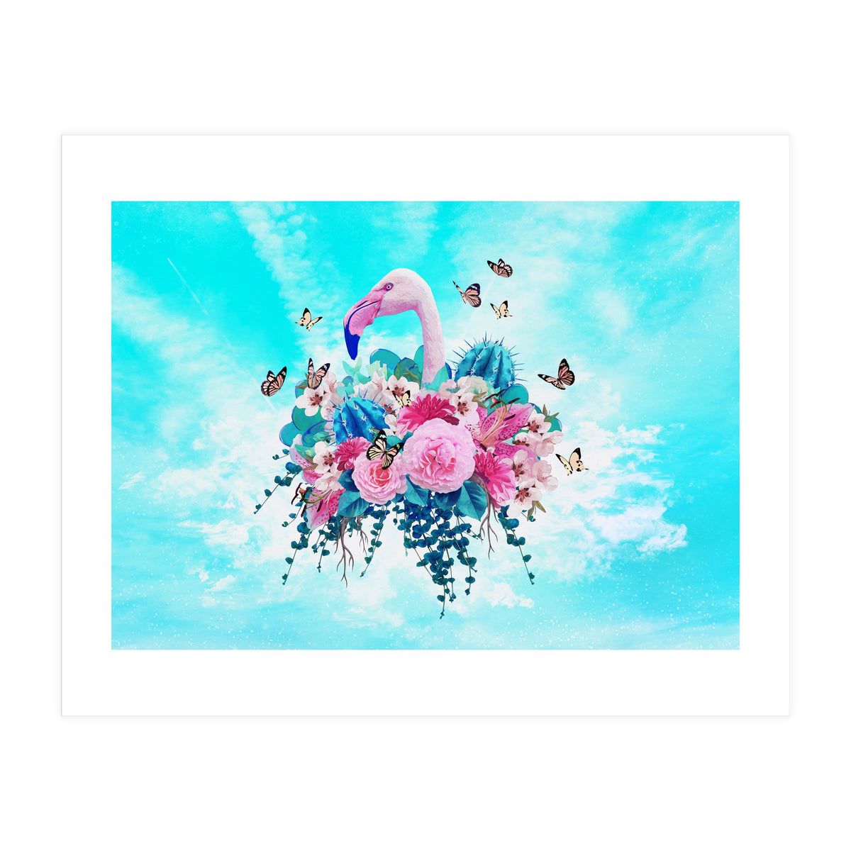 Floral Flamingo  (Print Only)