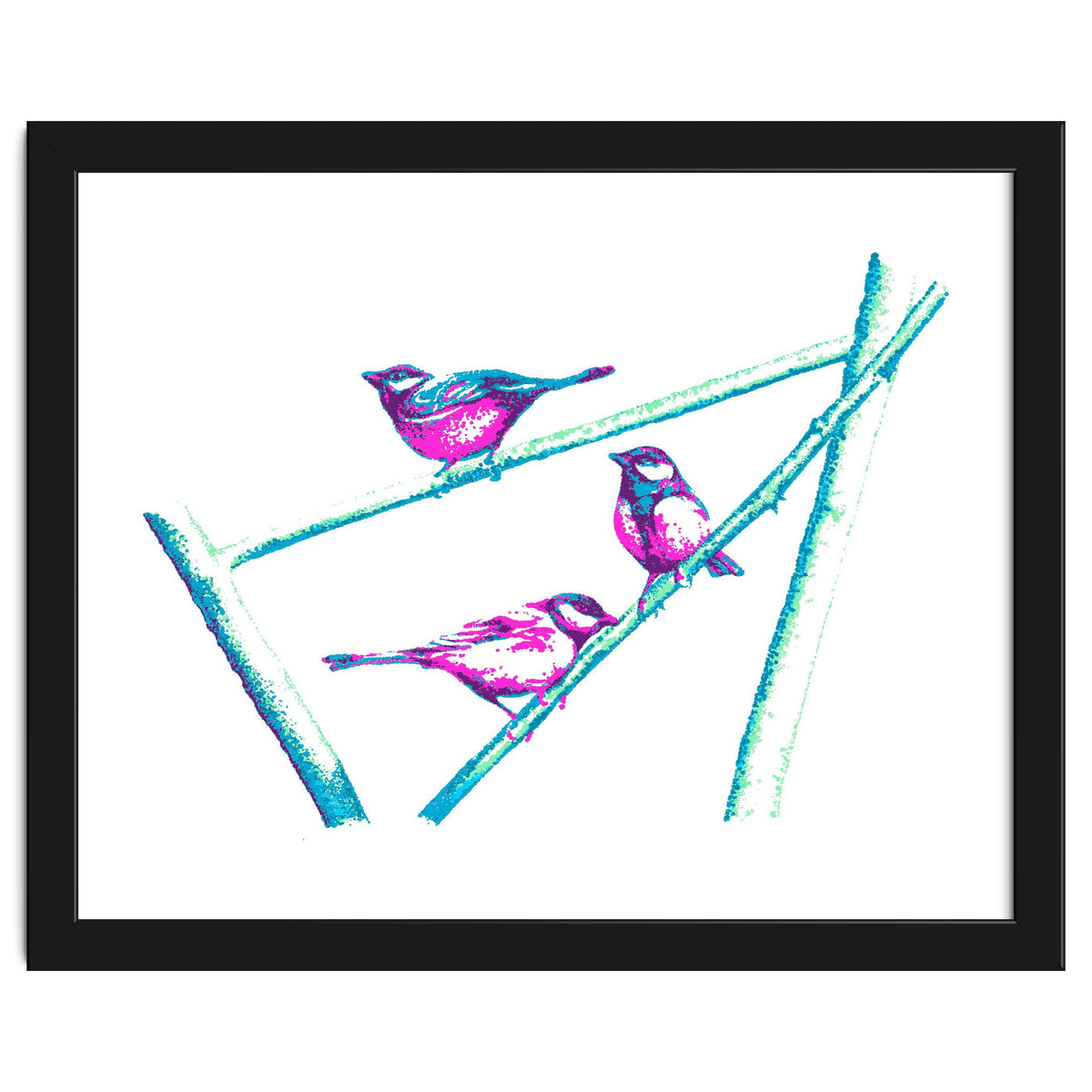 Garden Birds On A Branch