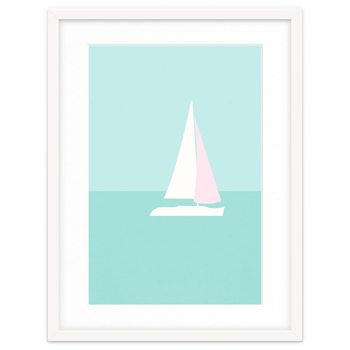 Minimal Sailboat - Turquoise Coast