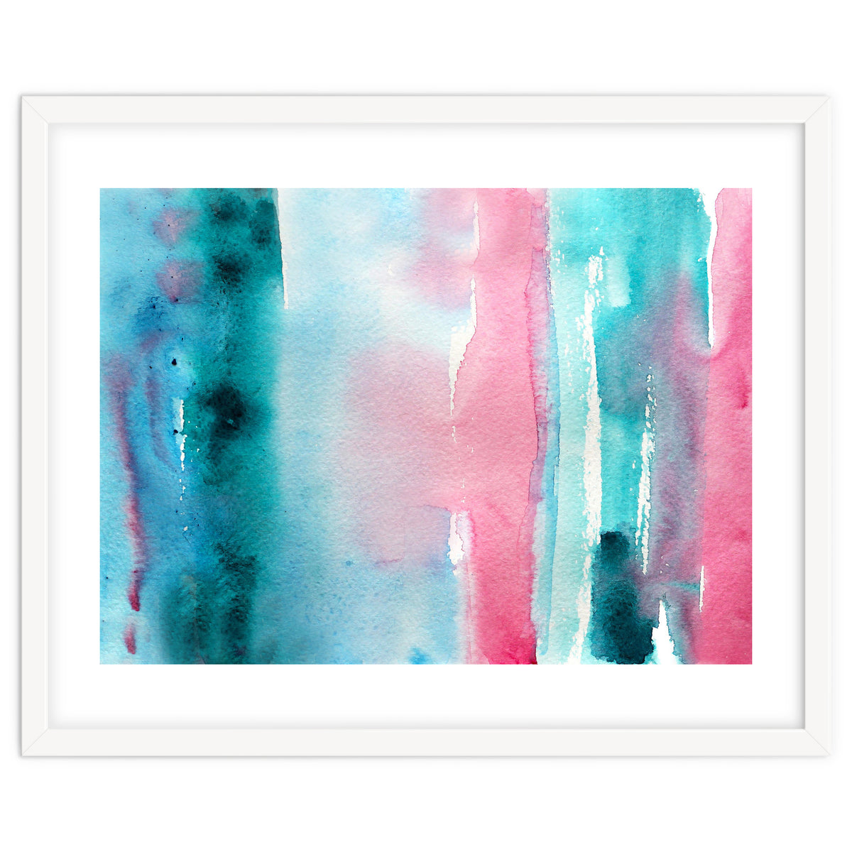 Turquoise love || abstract watercolor