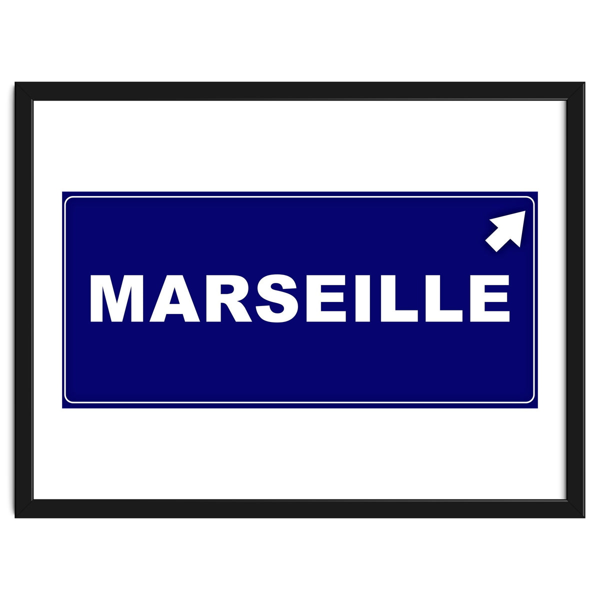Let`s go to Marseille, France! Blue road sign