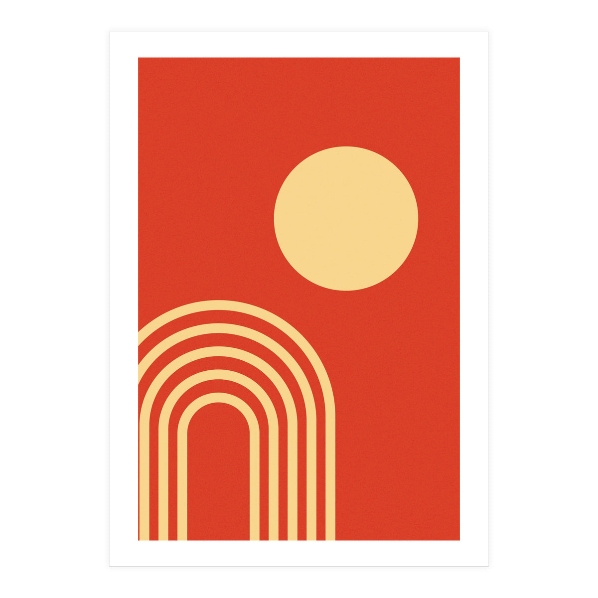 Mid Century Sun and Rainbow Lines (Print Only)