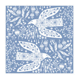 Doves And Flowers White On Blue (Print Only) thumbnail